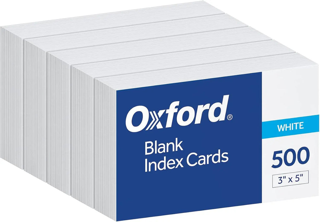 Index Cards, 3 x 5 Inches, White, Blank Notecards