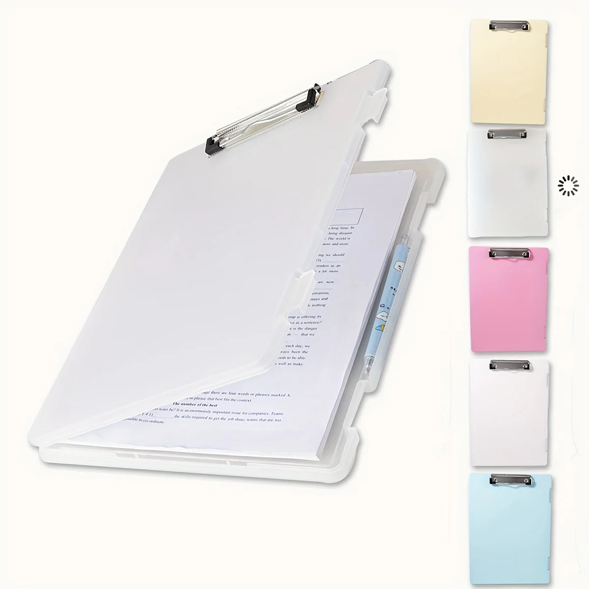 Portable A4 Plastic File Box Clipboard