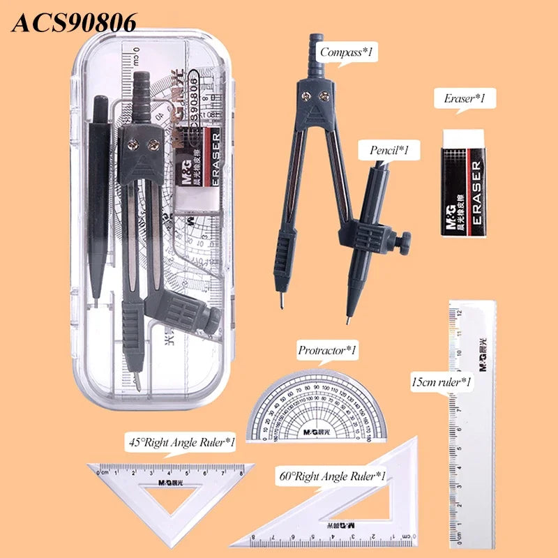 8 Pcs/Set Compass Ruler Set