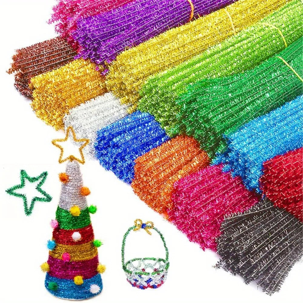 Sparkling Plush Pipe Cleaners 100Pcs