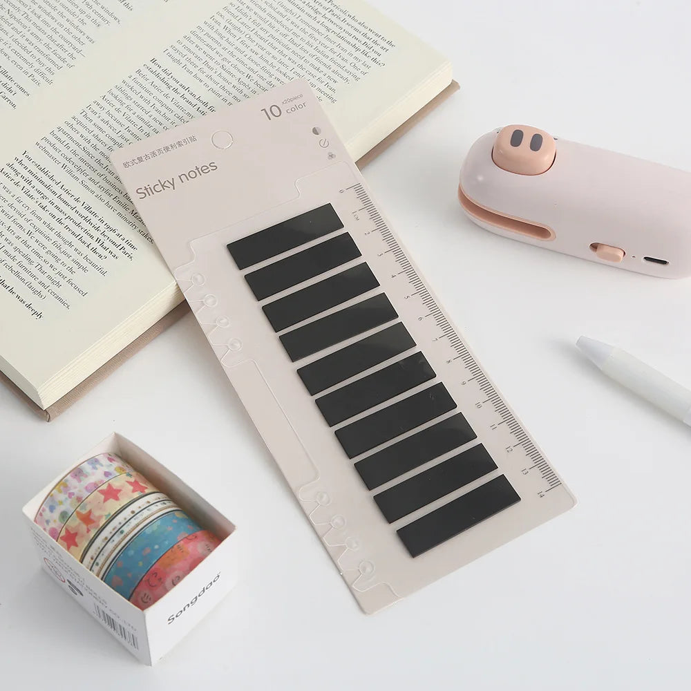 Minimalist PET Index Tabs with Ruler Card