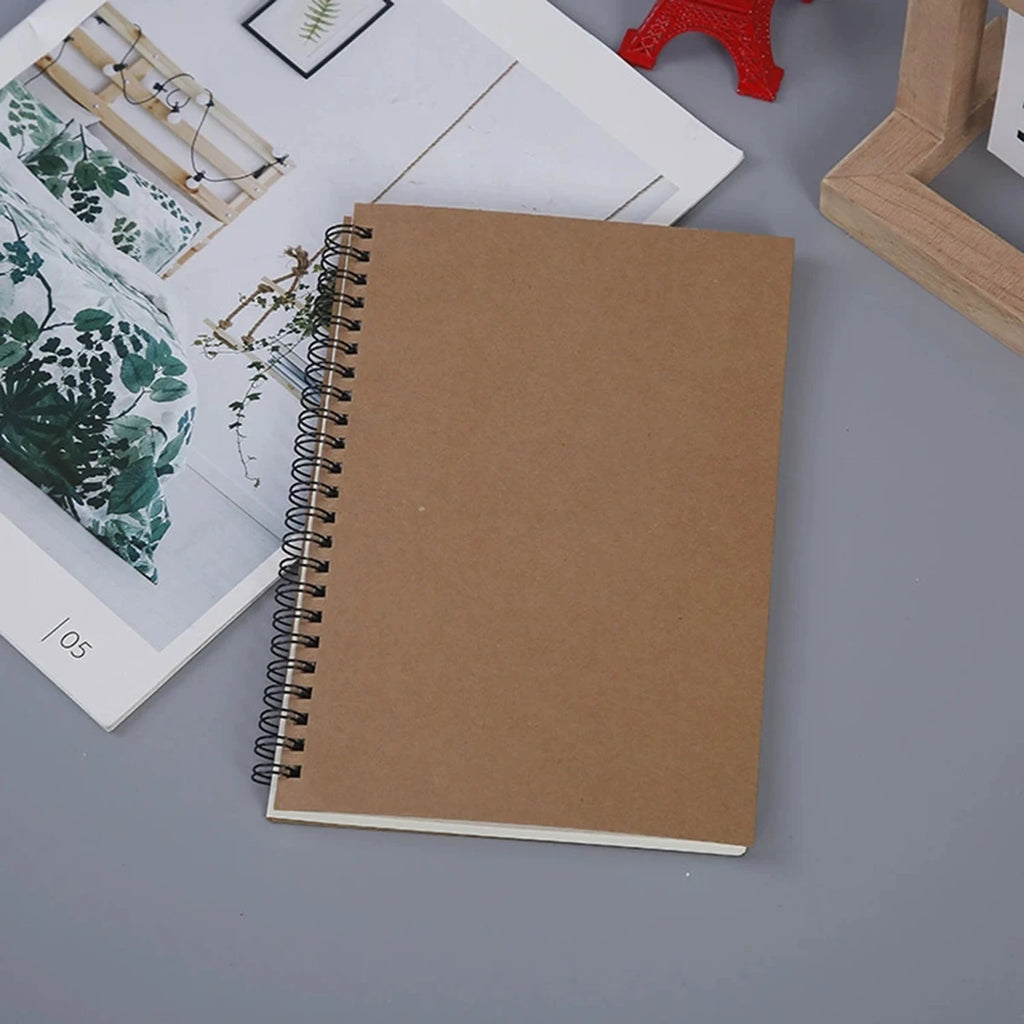 Retro Spiral Kraft Paper Notebook Sketchbook