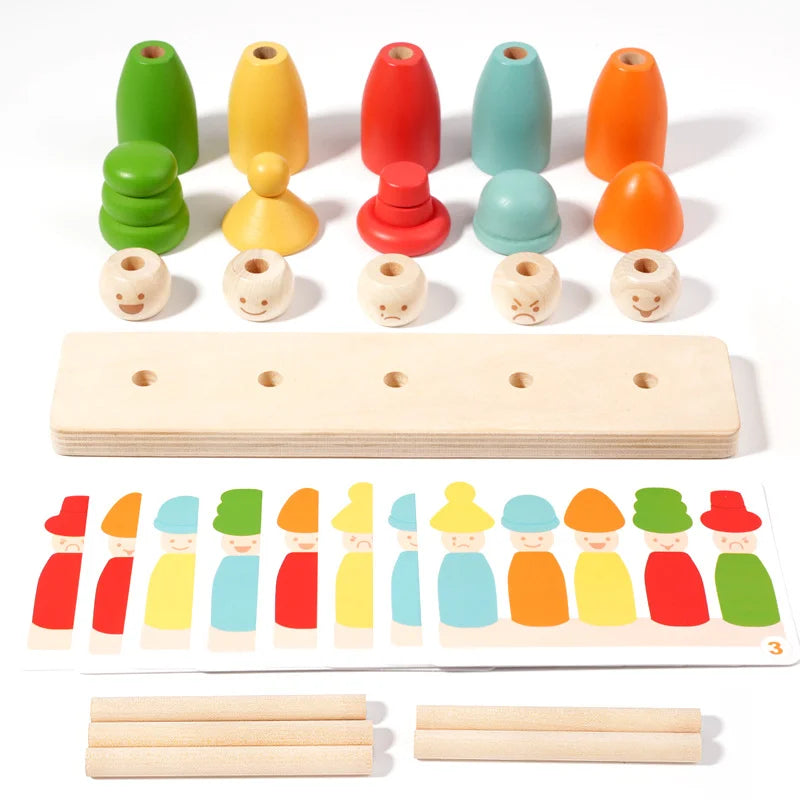 Wooden Stacker Emotion Dolls