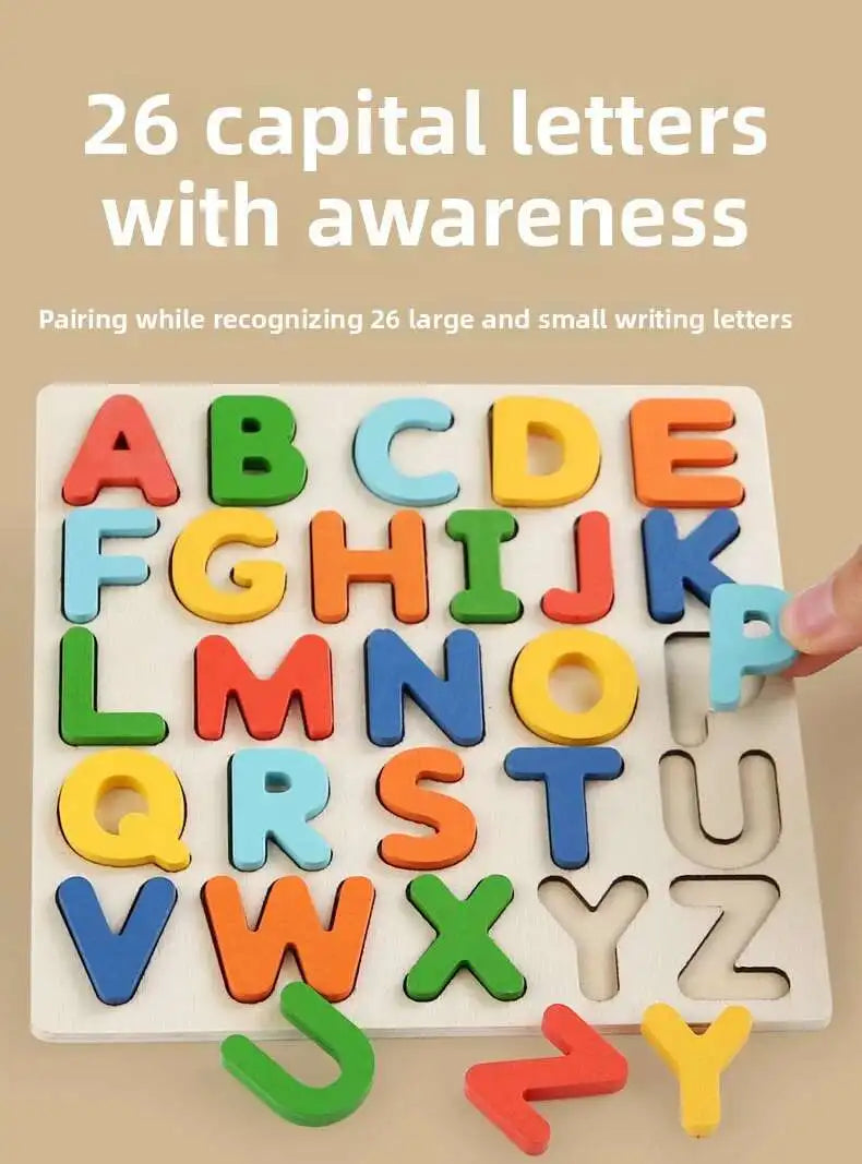 Letter Numbers Wooden Puzzle