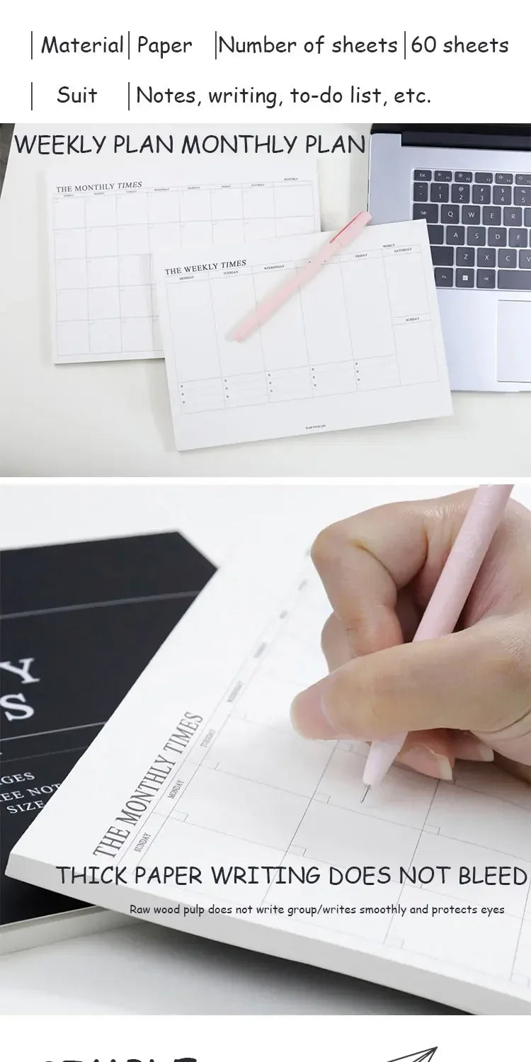 Weekly Planner Monthly Undated Agenda Notebook