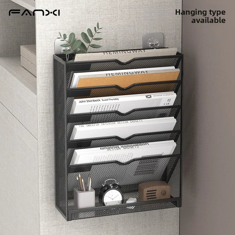 5 Pocket Mesh Hanging Wall File Organizer