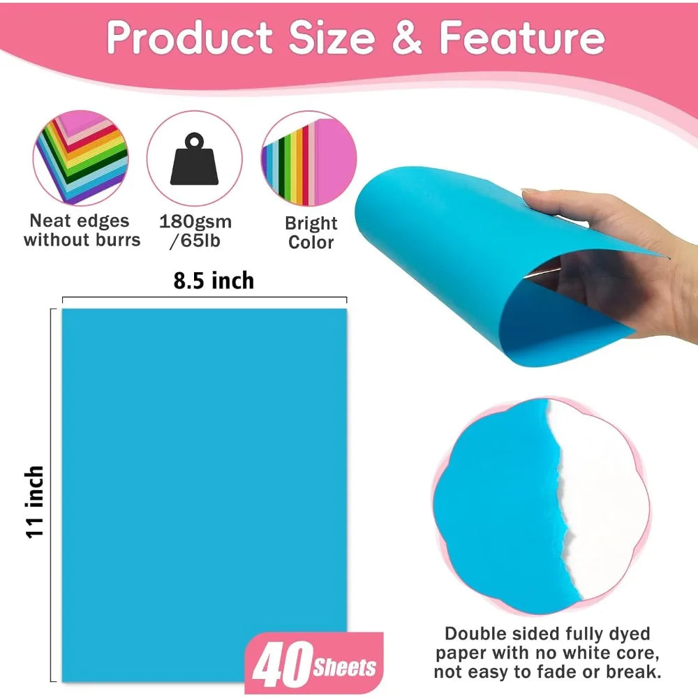 Premium 40-Pack Double Sided Printed Cardstock