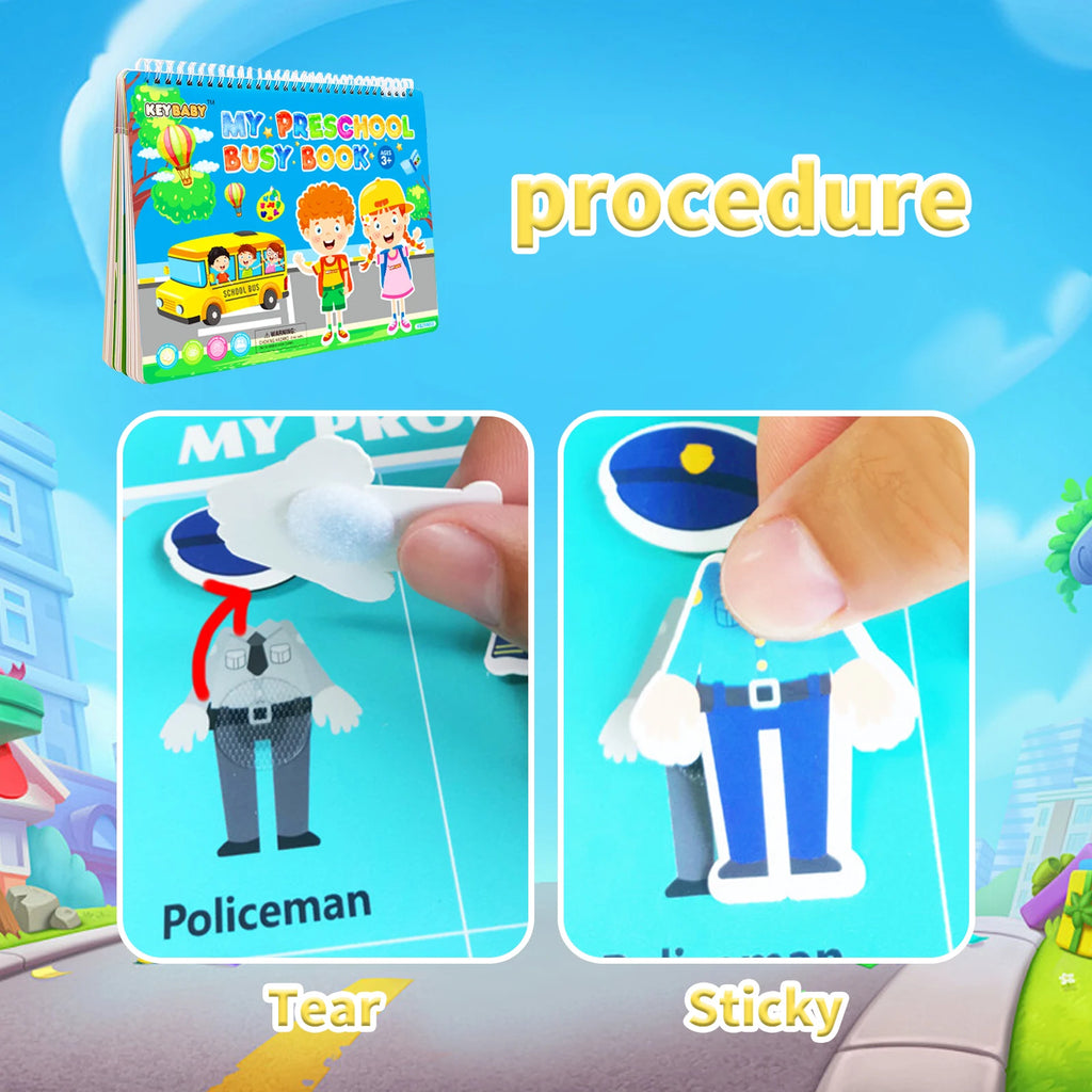Preschool Busy Book With Velcro Matching Activities