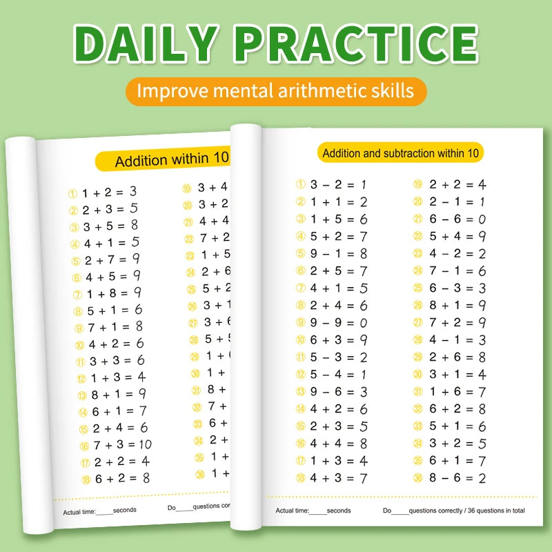 Children's Math Exercise Book