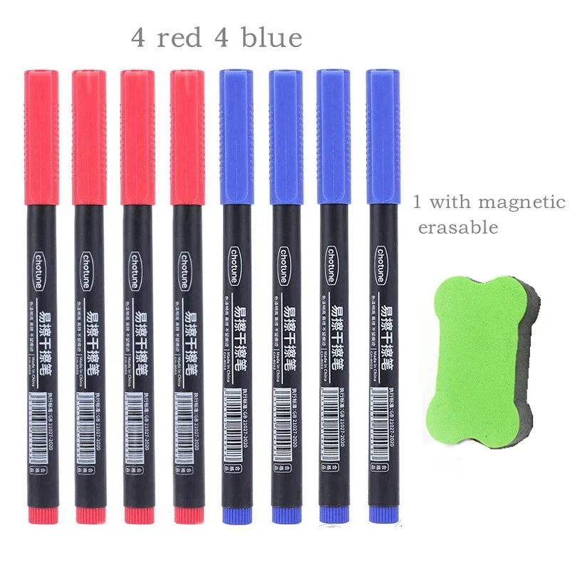 4/8pcs Erasable Whiteboard Pen Fine Point