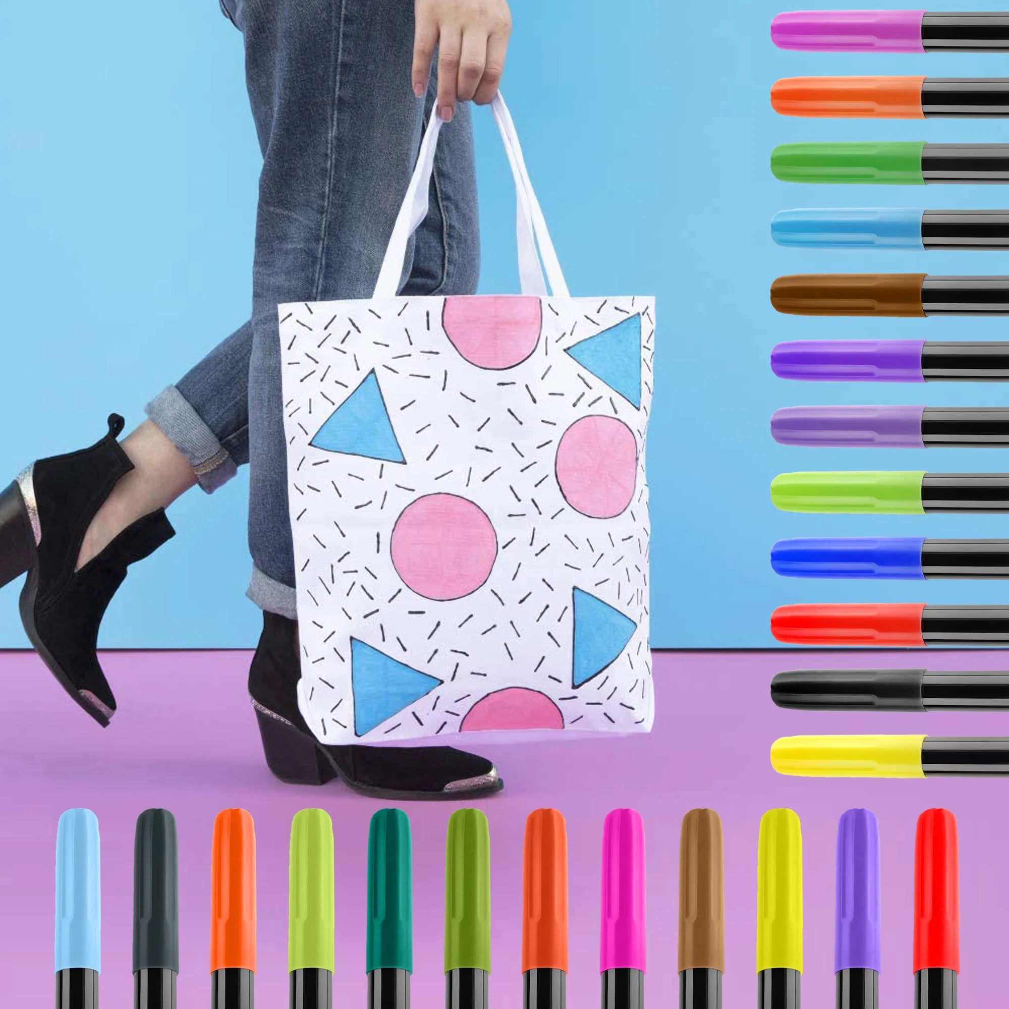 24Colors Fabric Markers Permanent