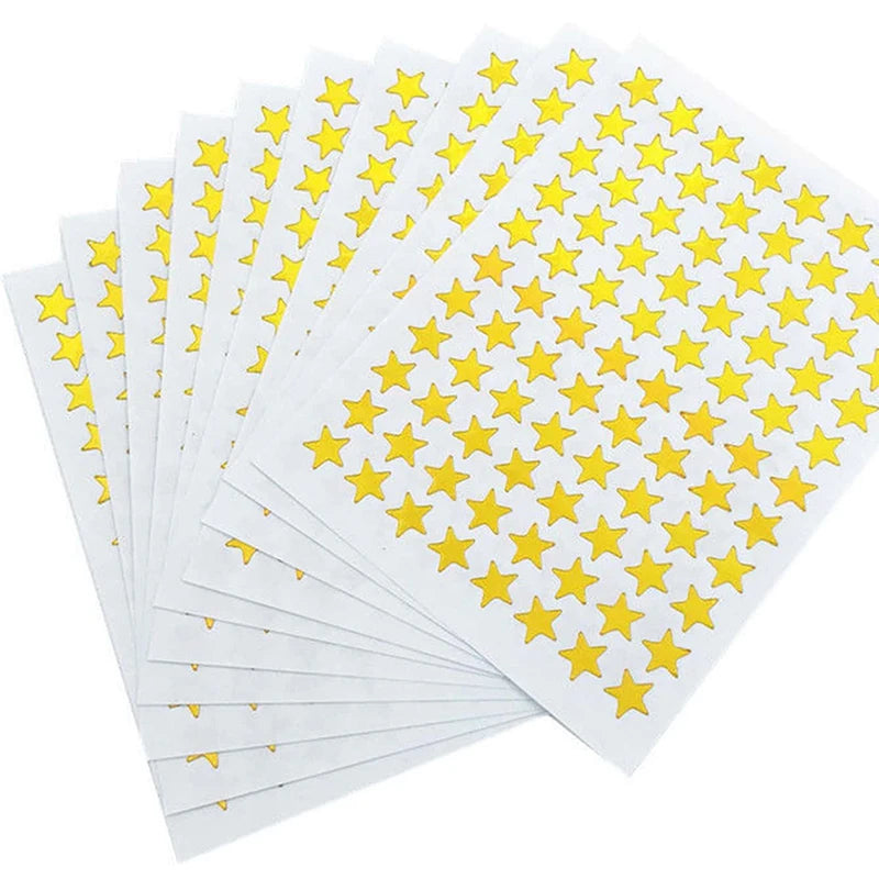 10 Sheets Pack Gold-Plated Glitter Stickers