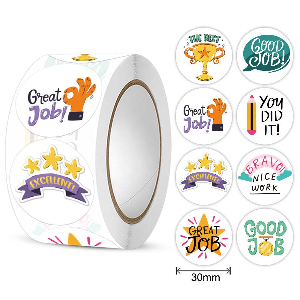 Cartoon Reward Stickers 8 Designs 2.5cm