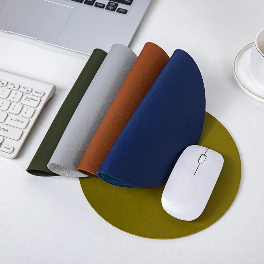 1pc Waterproof PU Leather Mouse Pad