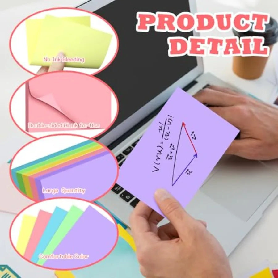 Colored Index Cards 4x6, 190 Pack Blank