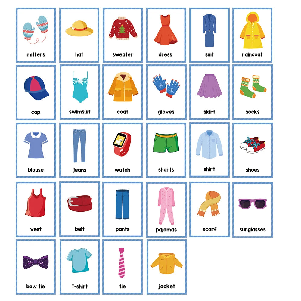 Montessori Kids English Words Cards