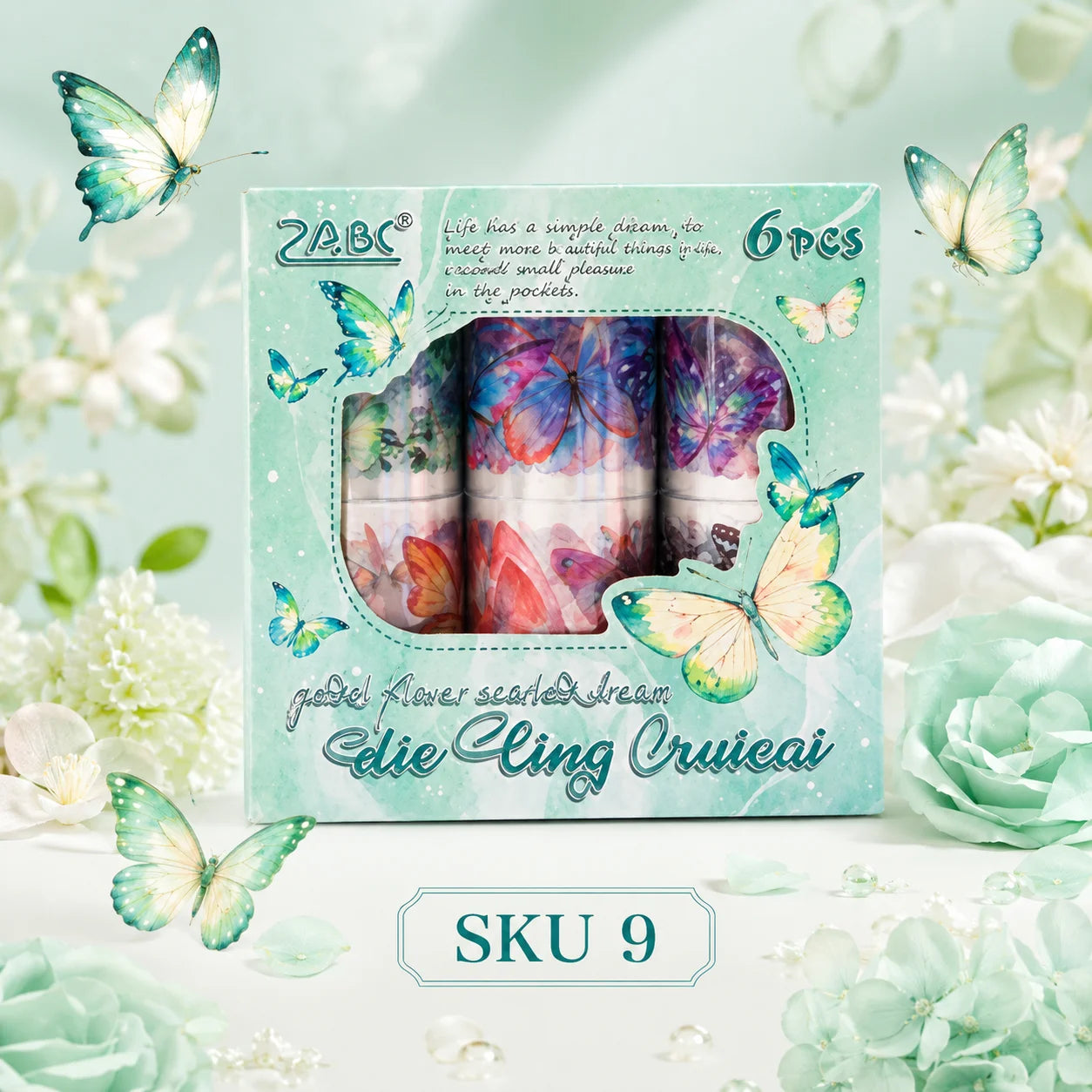 Cute Floral Washi Tape Set 6 Rolls