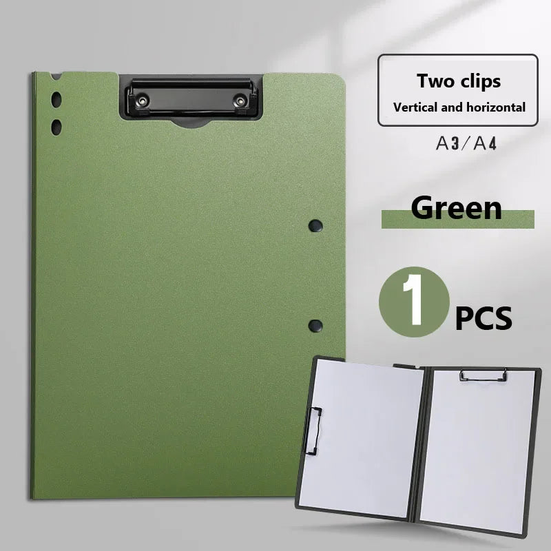 Double Clip Heavy Duty Pocket Folder with Writing Pad
