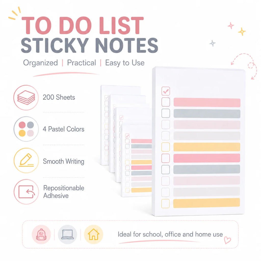 To Do List Sticky Notes 200 Sheets