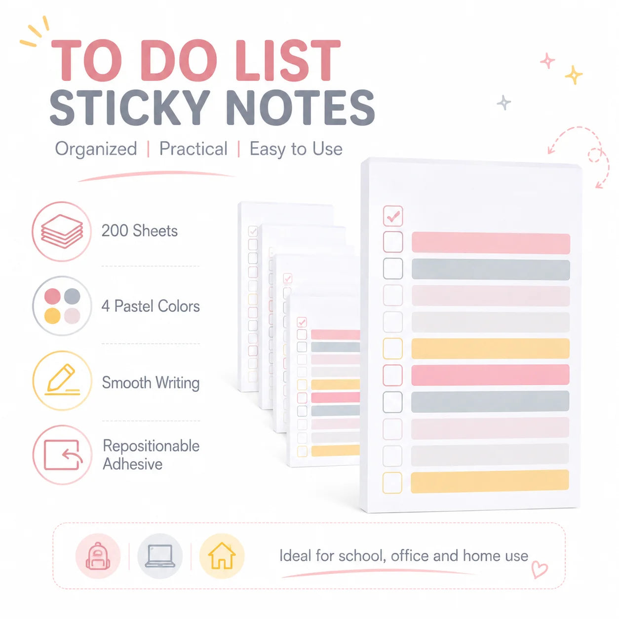 To Do List Sticky Notes 200 Sheets