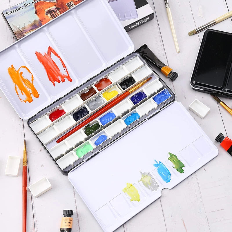 Empty Watercolor Full Pans