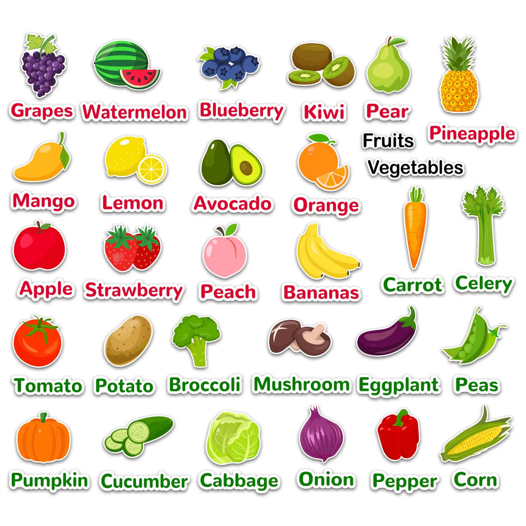 58Pcs Felt Fruits & Vegetables Sorting & Matching Game