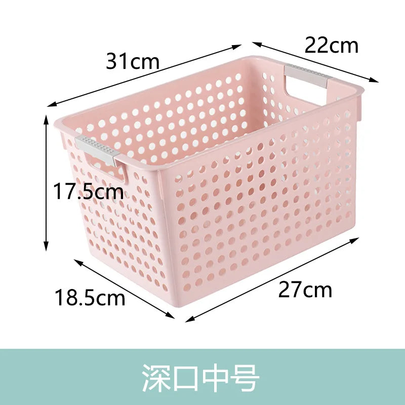 Large Hollow out round Hole Plastic Storage Basket