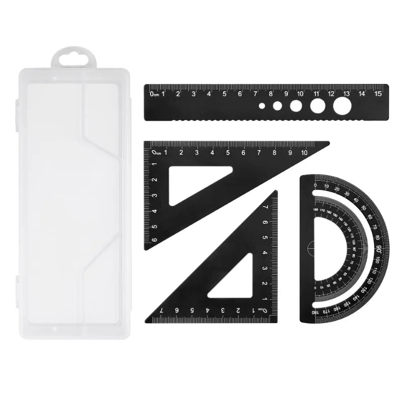 4pcs/set Aluminium Ruler Set