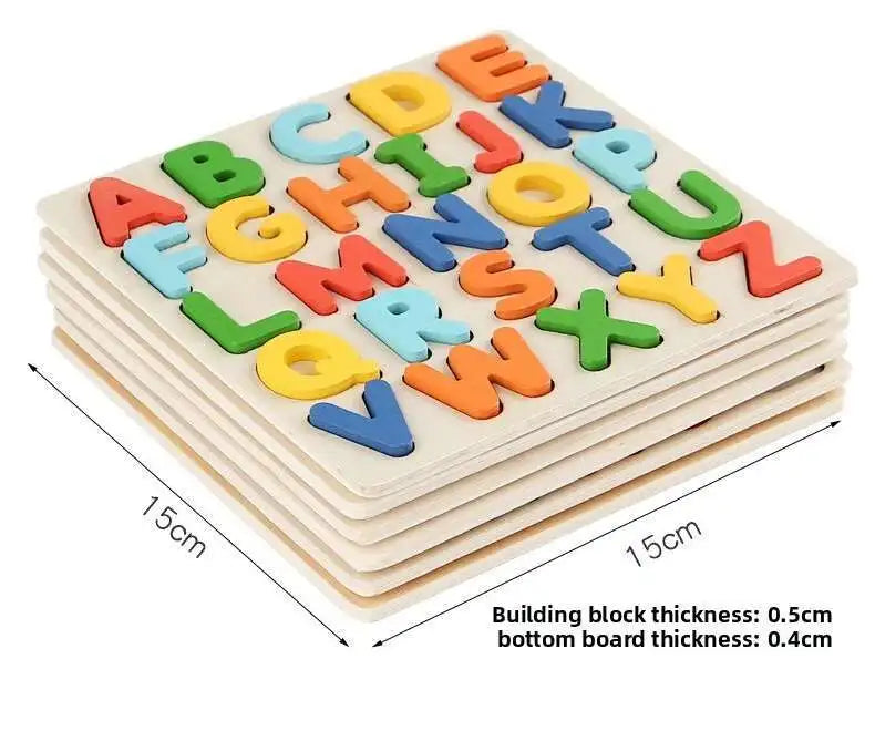 Letter Numbers Wooden Puzzle