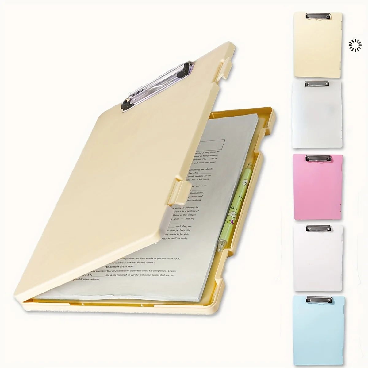 Portable A4 Plastic File Box Clipboard