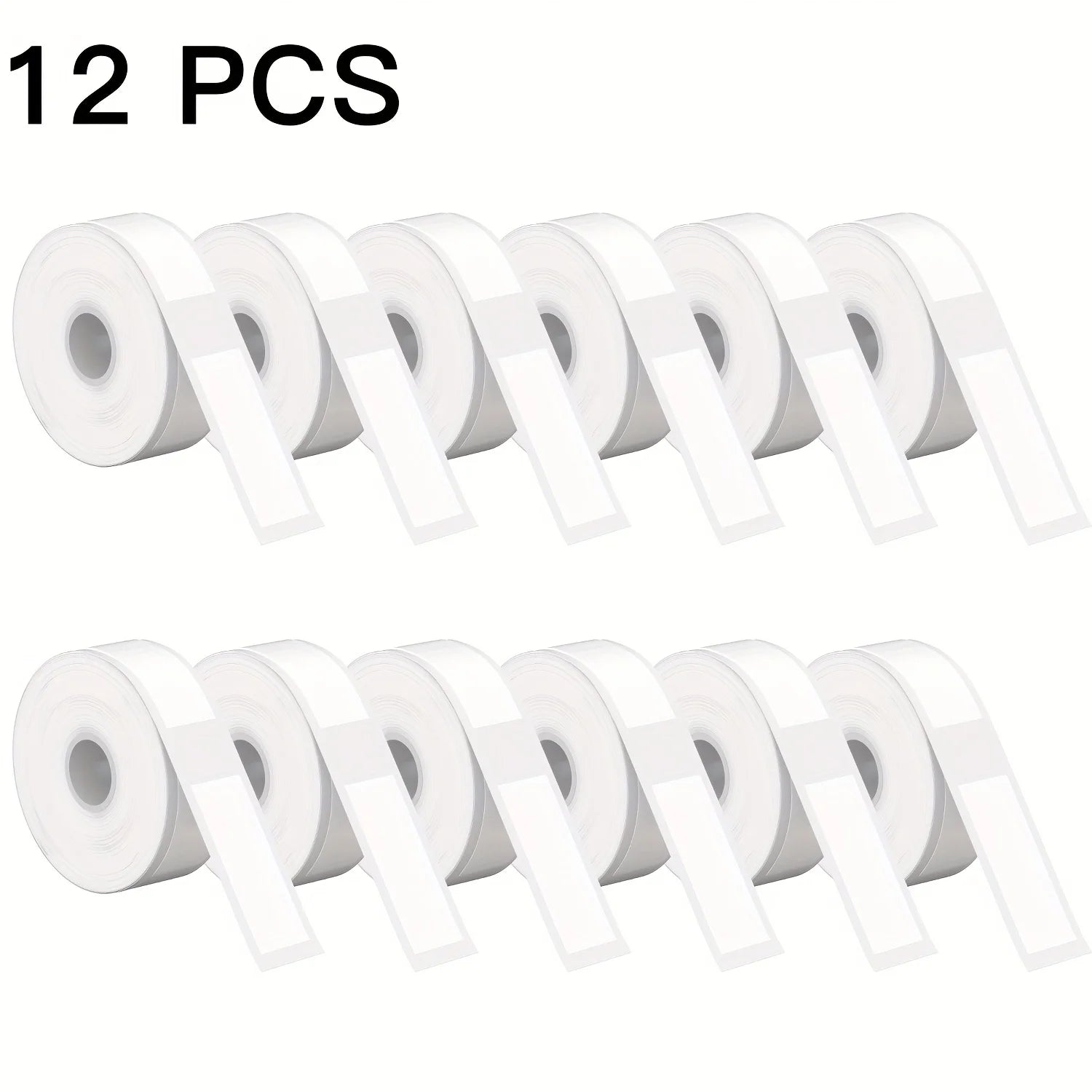 3/6/12 Rolls 12x40mm White Thermal Labels