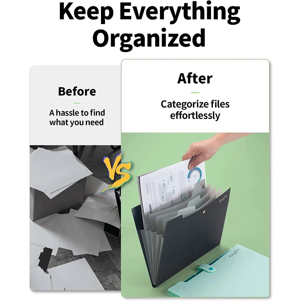 Expanding File Folder with 5 Pocket Folders