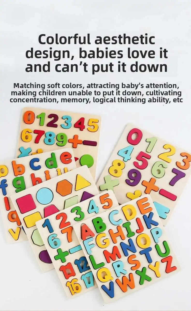 Letter Numbers Wooden Puzzle