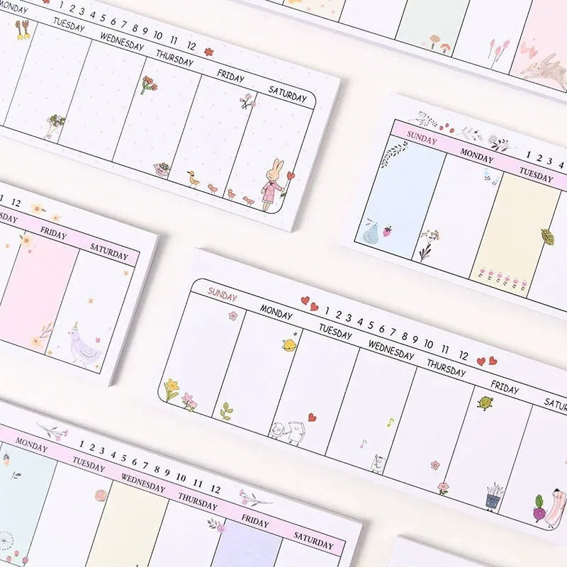 Sticky Notes Long Weekly Planner Pad