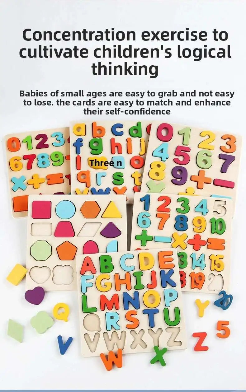 Letter Numbers Wooden Puzzle