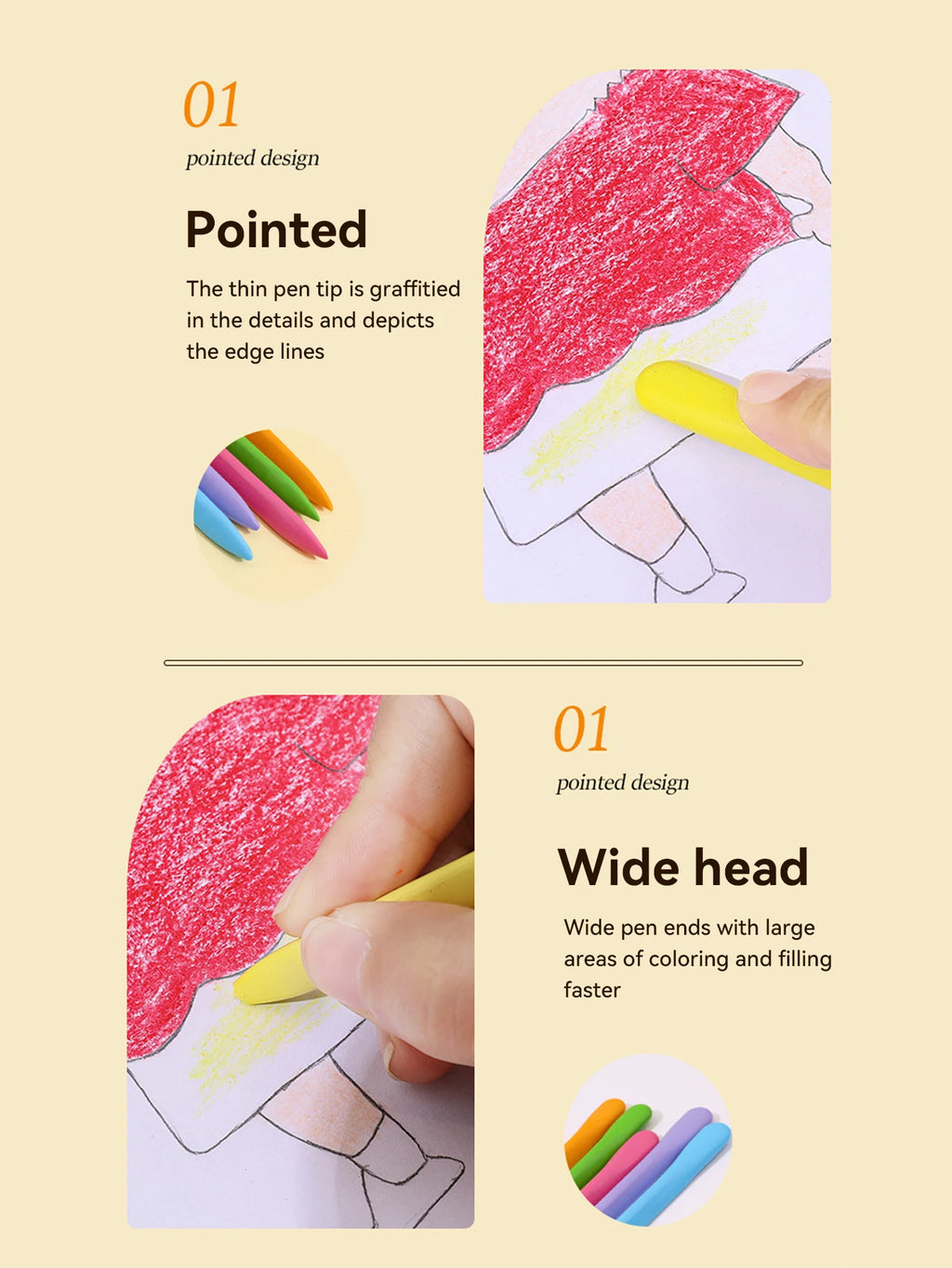 Non-dirty Hand Plastic Crayons