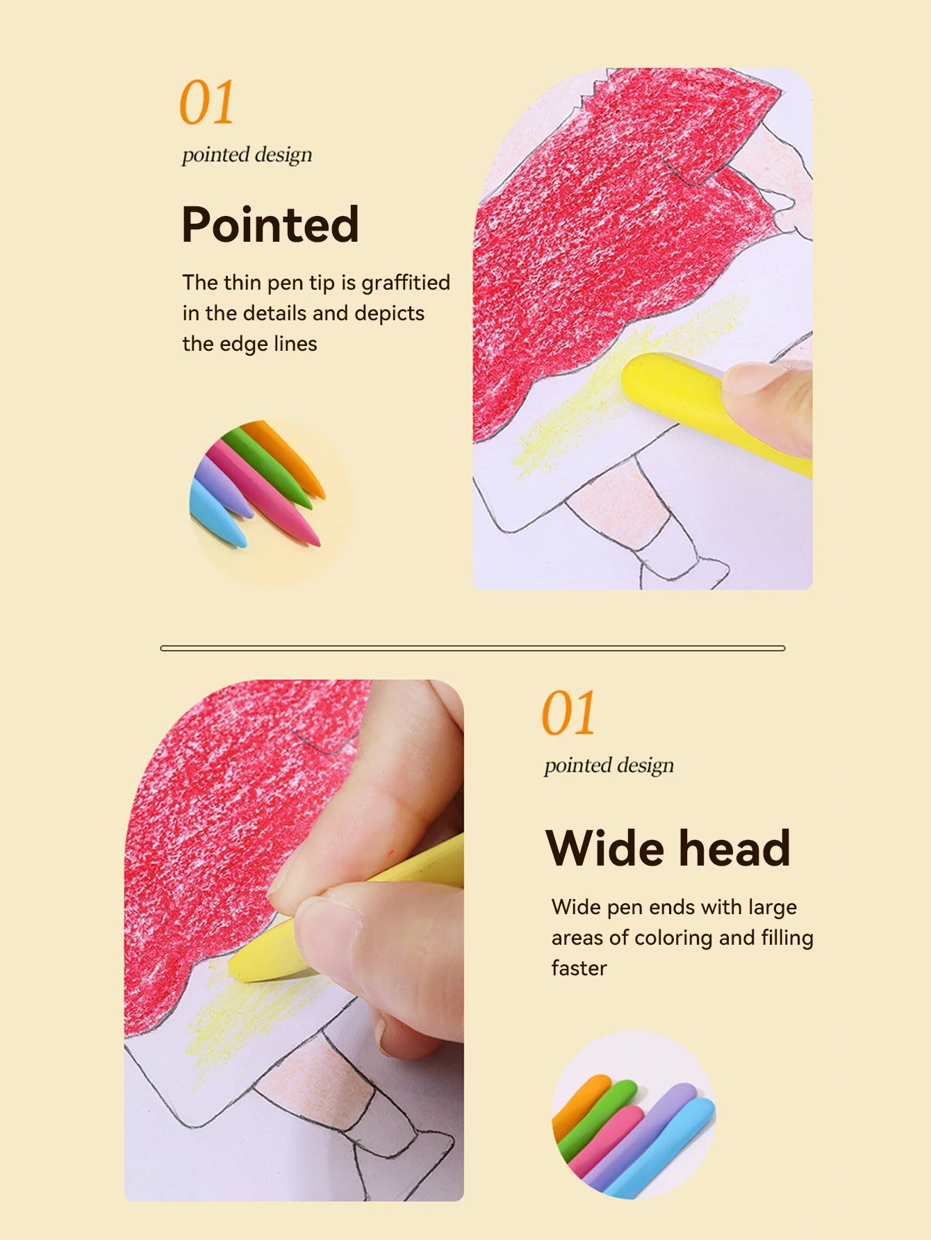 Non-dirty Hand Plastic Crayons