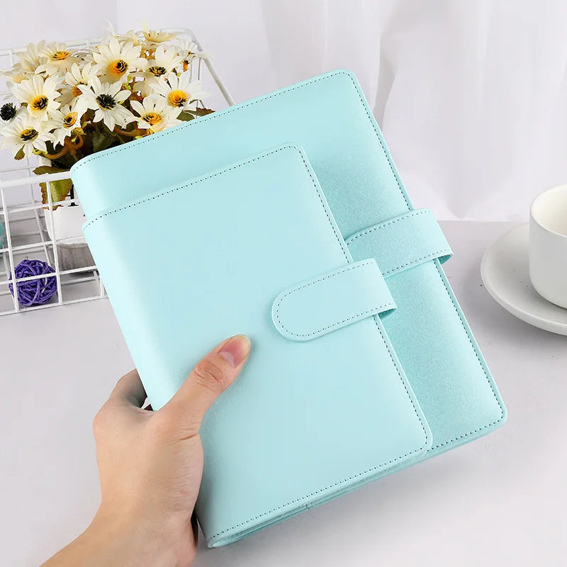 Macaroon Color A6/A5 PU Leather DIY Binder Notebook Cover