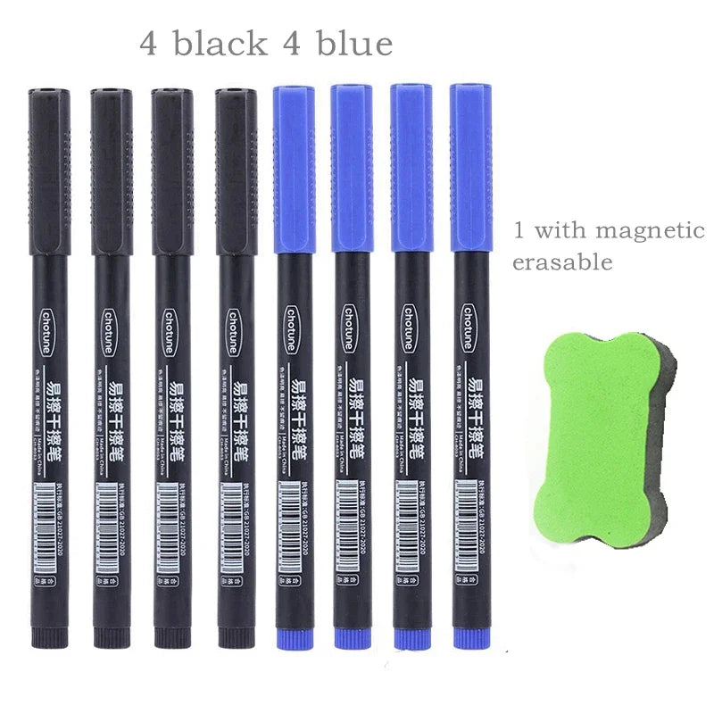 4/8pcs Erasable Whiteboard Pen Fine Point