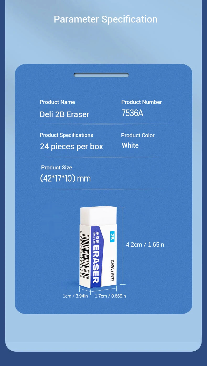 Deli 2B White Erasers