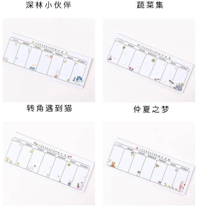 Sticky Notes Long Weekly Planner Pad