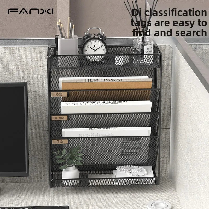 5 Pocket Mesh Hanging Wall File Organizer