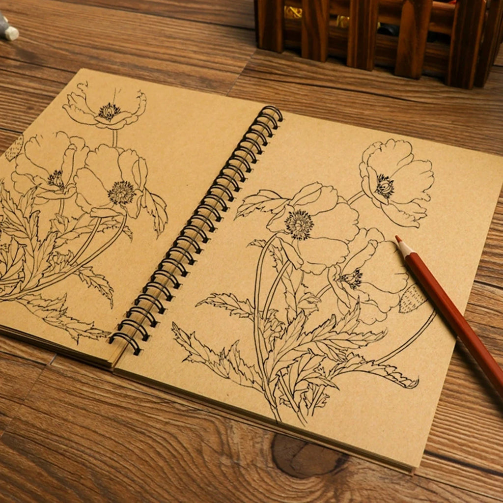 Retro Spiral Kraft Paper Notebook Sketchbook