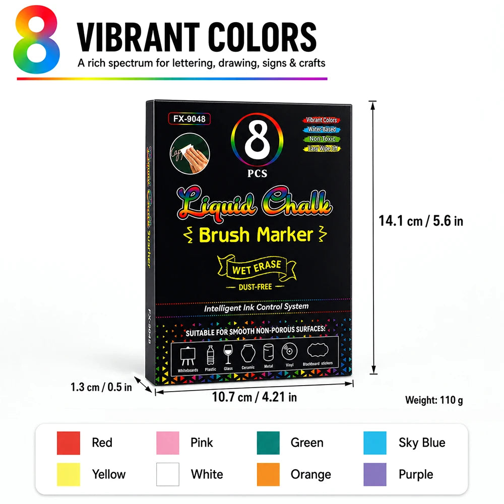8/12/24 Colors Liquid Chalk Marker Set