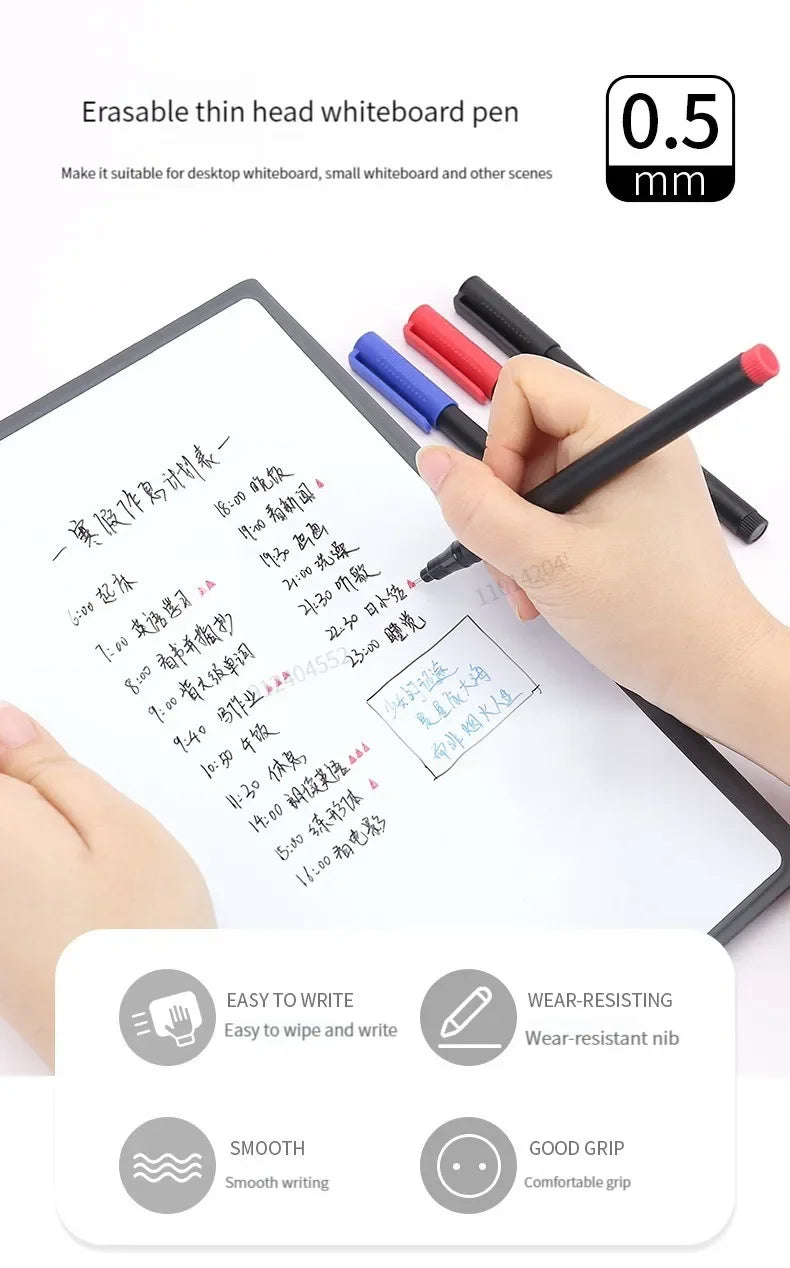 4/8pcs Erasable Whiteboard Pen Fine Point