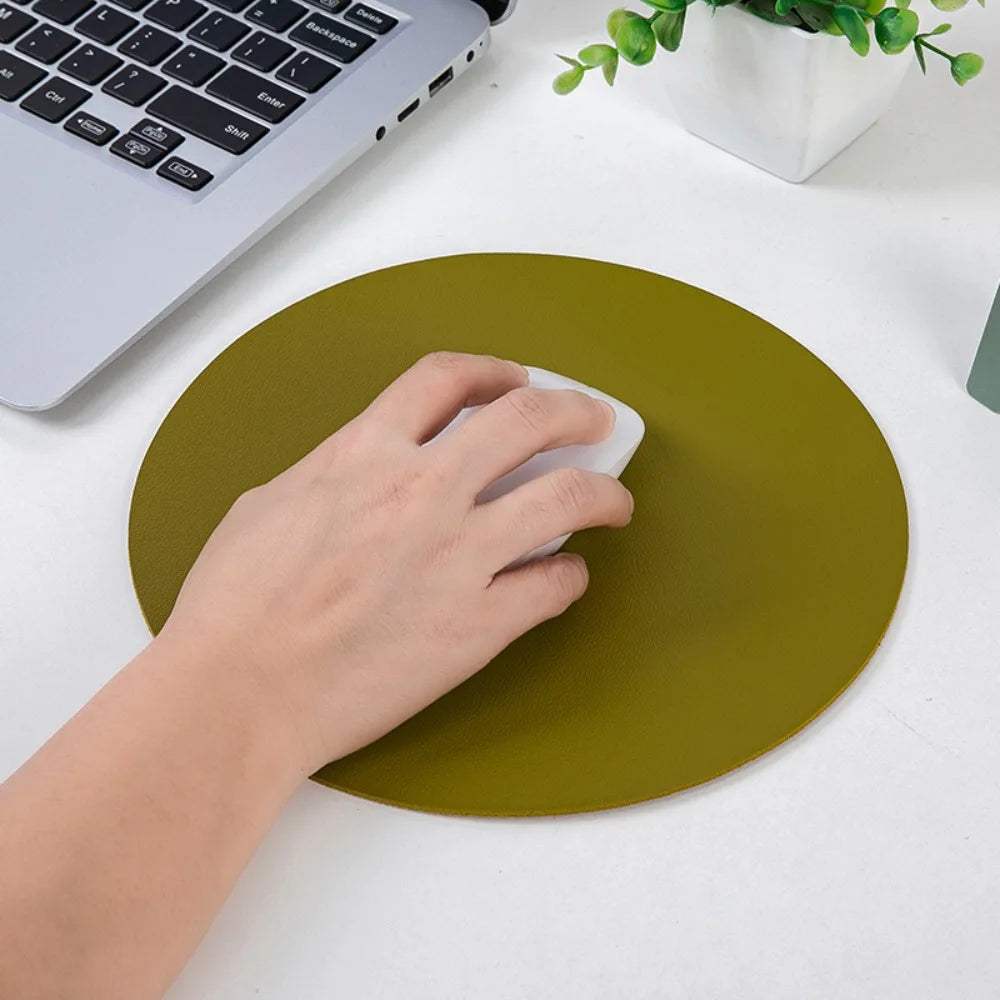 1pc Waterproof PU Leather Mouse Pad