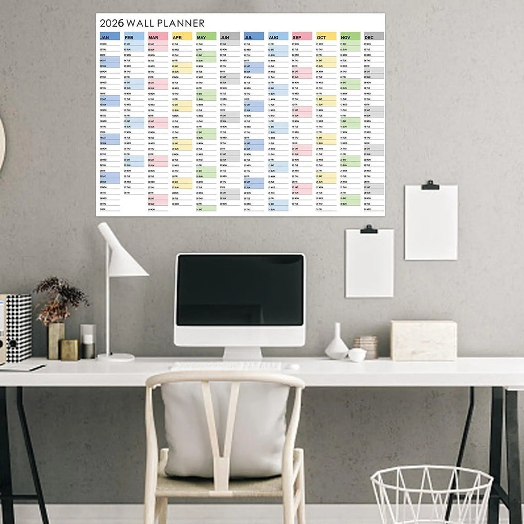 2026 Wall Calendar Yearly Planner Poster