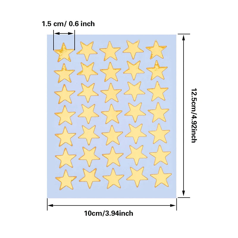 10 Sheets Pack Gold-Plated Glitter Stickers