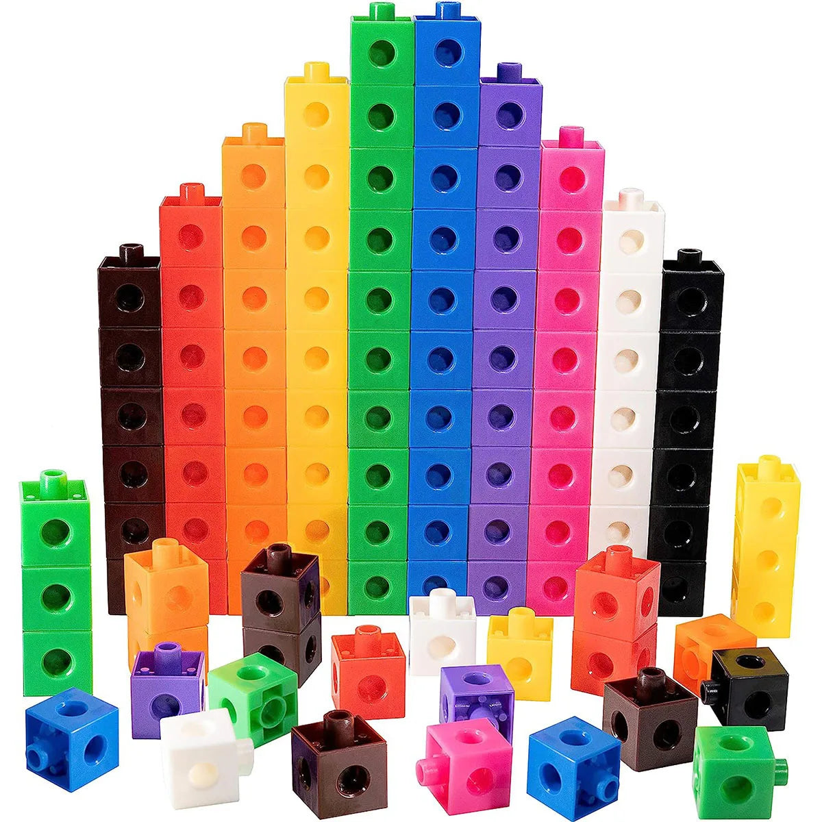100/200Pcs 10 Colors Connected Cube Toys
