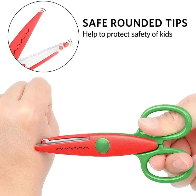 6Pcs Kids Safety Scissors Decorative Lace Edge